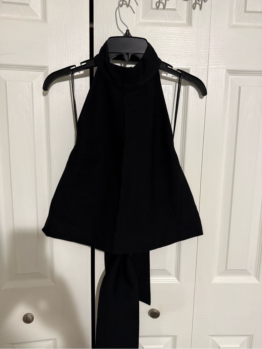 Finders Keepers Black Halter Tie-Back Camisole